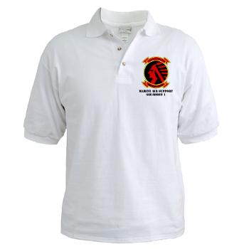 MASS1 - A01 - 04 - Marine Air Support Squadron 1 (MASS-1) with Text - Golf Shirt - Click Image to Close