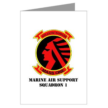 MASS1 - M01 - 02 - Marine Air Support Squadron 1 (MASS-1) with Text - Greeting Cards (Pk of 10) - Click Image to Close