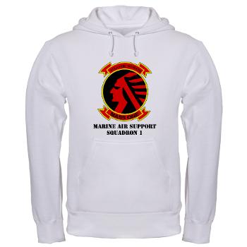 MASS1 - A01 - 03 - Marine Air Support Squadron 1 (MASS-1) with Text - Hooded Sweatshirt
