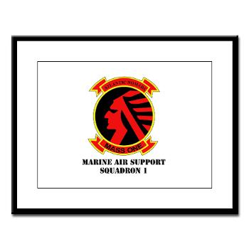 MASS1 - M01 - 02 - Marine Air Support Squadron 1 (MASS-1) with Text - Large Framed Print