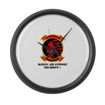 MASS1 - M01 - 03 - Marine Air Support Squadron 1 (MASS-1) with Text - Large Wall Clock