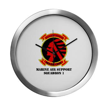 MASS1 - M01 - 03 - Marine Air Support Squadron 1 (MASS-1) with Text - Modern Wall Clock