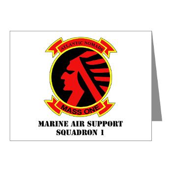 MASS1 - M01 - 02 - Marine Air Support Squadron 1 (MASS-1) with Text - Note Cards (Pk of 20)