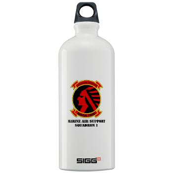MASS1 - M01 - 03 - Marine Air Support Squadron 1 (MASS-1) with Text - Sigg Water Bottle 1.0L