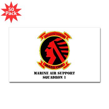 MASS1 - M01 - 01 - Marine Air Support Squadron 1 (MASS-1) with Text - Sticker (Rectangle 50 pk)