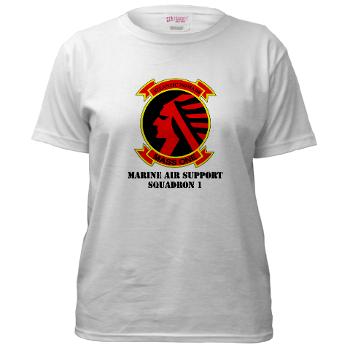 MASS1 - A01 - 04 - Marine Air Support Squadron 1 (MASS-1) with Text - Women's T-Shirt