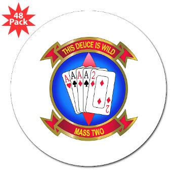 MASS2 - M01 - 01 - Marine Air Support Squadron 2 3" Lapel Sticker (48 pk)