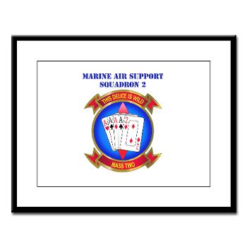 MASS2 - M01 - 02 - Marine Air Support Squadron 2 with Text Large Framed Print