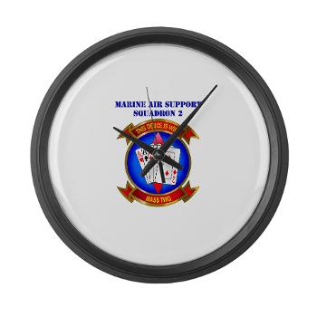 MASS2 - M01 - 03 - Marine Air Support Squadron 2 with Text Large Wall Clock - Click Image to Close