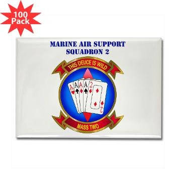 MASS2 - M01 - 01 - Marine Air Support Squadron 2 with Text Rectangle Magnet (100 pack)
