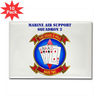 MASS2 - M01 - 01 - Marine Air Support Squadron 2 with Text Rectangle Magnet (10 pack)