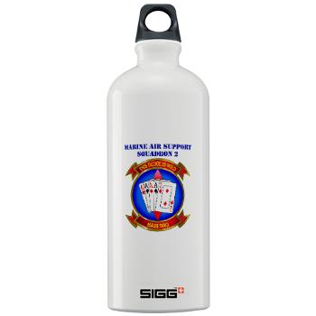MASS2 - M01 - 03 - Marine Air Support Squadron 2 with Text Sigg Water Bottle 1.0L - Click Image to Close