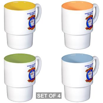 MASS2 - M01 - 03 - Marine Air Support Squadron 2 with Text Stackable Mug Set (4 mugs) - Click Image to Close