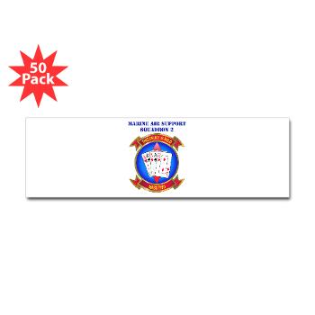 MASS2 - M01 - 01 - Marine Air Support Squadron 2 with Text Sticker (Bumper 50 pk)