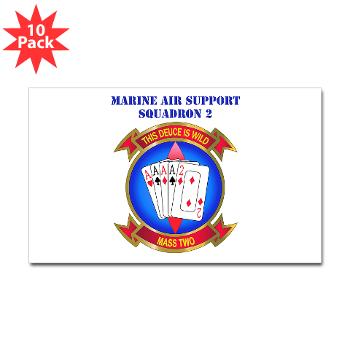 MASS2 - M01 - 01 - Marine Air Support Squadron 2 with Text Sticker (Rectangle 10 pk)