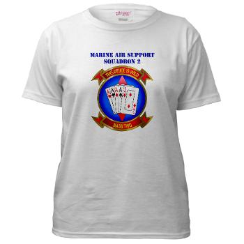 MASS2 - A01 - 04 - Marine Air Support Squadron 2 with Text Women's T-Shirt