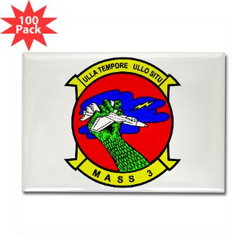 MASS3 - M01 - 01 - Marine Air Support Squadron 3 - Rectangle Magnet (100 pack) - Click Image to Close