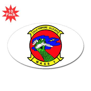 MASS3 - M01 - 01 - Marine Air Support Squadron 3 - Sticker (Oval 10 pk) - Click Image to Close