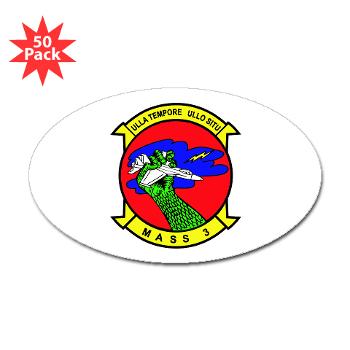 MASS3 - M01 - 01 - Marine Air Support Squadron 3 - Sticker (Oval 50 pk) - Click Image to Close