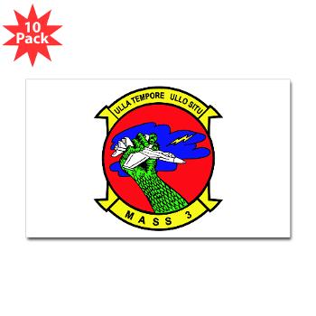MASS3 - M01 - 01 - Marine Air Support Squadron 3 - Sticker (Rectangle 10 pk) - Click Image to Close
