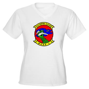 MASS3 - A01 - 04 - Marine Air Support Squadron 3 - Women's V-Neck T-Shirt - Click Image to Close