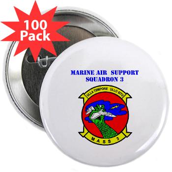 MASS3 - M01 - 01 - Marine Air Support Squadron 3 with Text - 2.25" Button (100 pack) - Click Image to Close