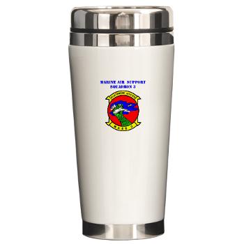 MASS3 - M01 - 03 - Marine Air Support Squadron 3 with Text - Ceramic Travel Mug - Click Image to Close