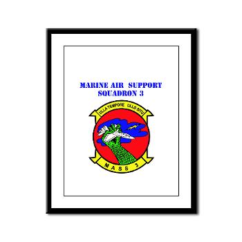 MASS3 - M01 - 02 - Marine Air Support Squadron 3 with Text - Framed Panel Print