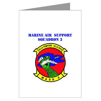 MASS3 - M01 - 02 - Marine Air Support Squadron 3 with Text - Greeting Cards (Pk of 10)