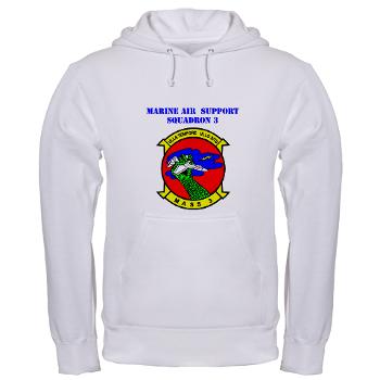 MASS3 - A01 - 03 - Marine Air Support Squadron 3 with Text - Hooded Sweatshirt