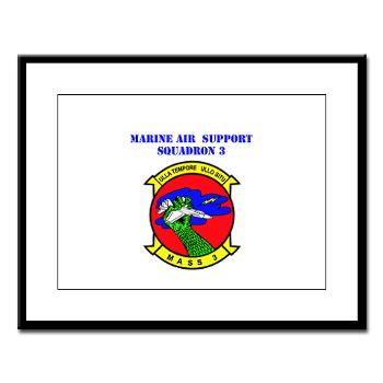 MASS3 - M01 - 02 - Marine Air Support Squadron 3 with Text - Large Framed Print