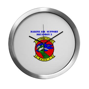 MASS3 - M01 - 03 - Marine Air Support Squadron 3 with Text - Modern Wall Clock