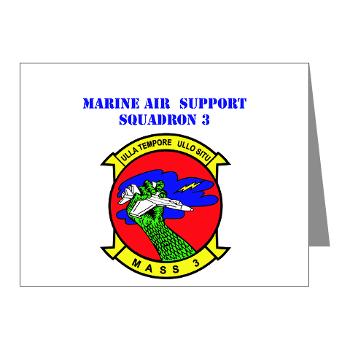 MASS3 - M01 - 02 - Marine Air Support Squadron 3 with Text - Note Cards (Pk of 20)