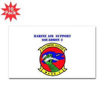MASS3 - M01 - 01 - Marine Air Support Squadron 3 with Text - Sticker (Rectangle 10 pk)