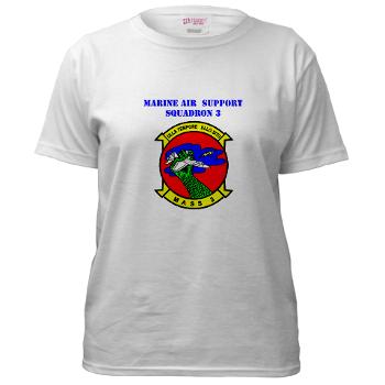 MASS3 - A01 - 04 - Marine Air Support Squadron 3 with Text - Women's T-Shirt