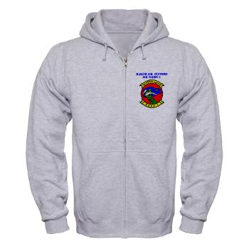 MASS3 - A01 - 03 - Marine Air Support Squadron 3 with Text - Zip Hoodie