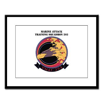 MATS203 - M01 - 02 - Marine Attack Training Squadron 203 (VMAT-203) with text - Large Framed Print