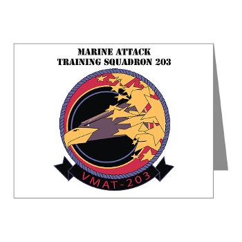 MATS203 - M01 - 02 - Marine Attack Training Squadron 203 (VMAT-203) with text - Note Cards (Pk of 20)
