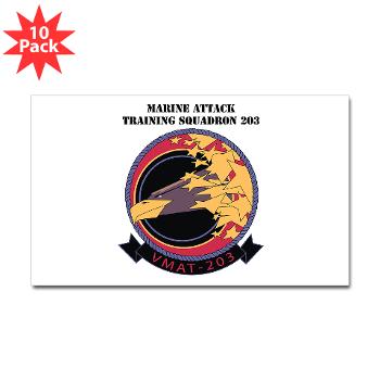 MATS203 - M01 - 01 - Marine Attack Training Squadron 203 (VMAT-203) with text - Sticker (Rectangle 10 pk)