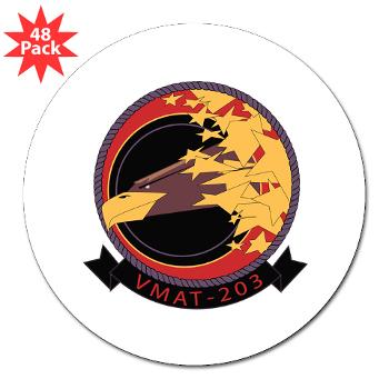 MATS203 - M01 - 01 - Marine Attack Training Squadron 203 (VMAT-203) - 3" Lapel Sticker (48 pk)