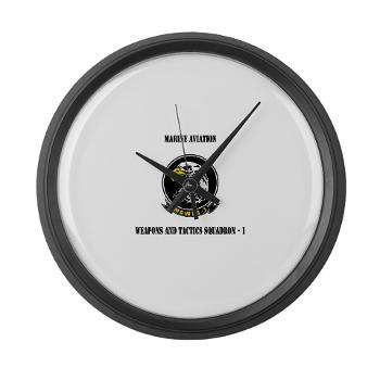 MAWATS1 - M01 - 03 - Marine Aviation Weapons and Tactics Squadron-1 with Text - Large Wall Clock