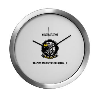 MAWATS1 - M01 - 03 - Marine Aviation Weapons and Tactics Squadron-1 with Text - Modern Wall Clock