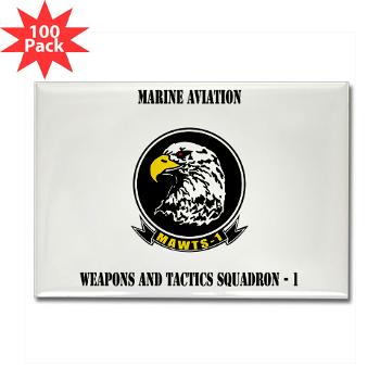 MAWATS1 - M01 - 01 - Marine Aviation Weapons and Tactics Squadron-1 with Text - Rectangle Magnet (100 pack)