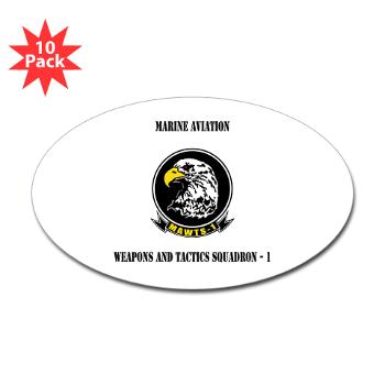 MAWATS1 - M01 - 01 - Marine Aviation Weapons and Tactics Squadron-1 with Text - Sticker (Oval 10 pk)