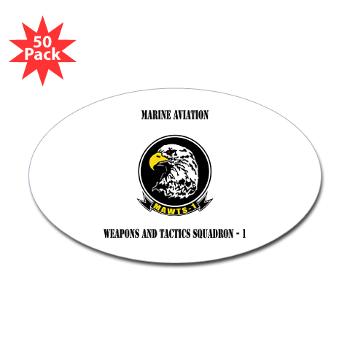 MAWATS1 - M01 - 01 - Marine Aviation Weapons and Tactics Squadron-1 with Text - Sticker (Oval 50 pk) - Click Image to Close