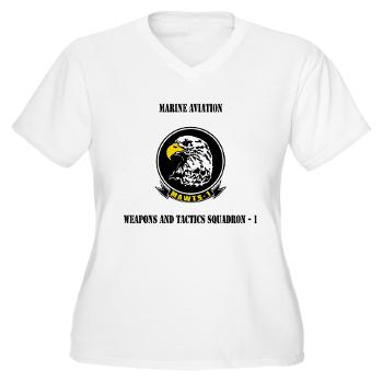 MAWATS1 - A01 - 04 - Marine Aviation Weapons and Tactics Squadron-1 with Text - Women's V-Neck T-Shirt