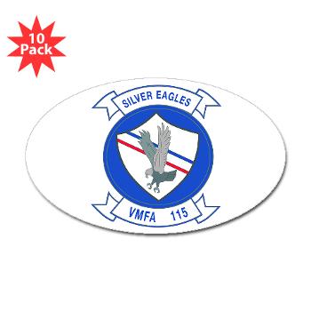 MAWFAS115 - M01 - 01 - Marine Fighter Attack Squadron 115 (VMFA-115) - Sticker (Oval 10 pk) - Click Image to Close