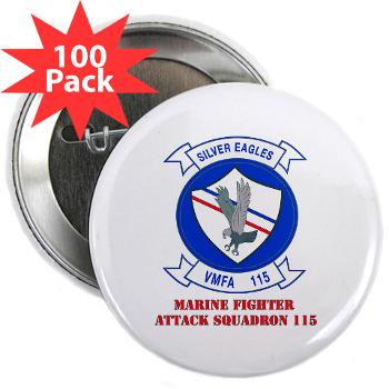 MAWFAS115 - M01 - 01 - Marine Fighter Attack Squadron 115 (VMFA-115) with Text - 2.25" Button (100 pack) - Click Image to Close
