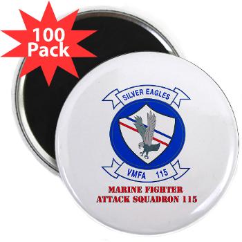 MAWFAS115 - M01 - 01 - Marine Fighter Attack Squadron 115 (VMFA-115) with Text - 2.25" Magnet (100 pack)