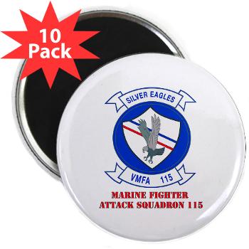 MAWFAS115 - M01 - 01 - Marine Fighter Attack Squadron 115 (VMFA-115) with Text - 2.25" Magnet (10 pack)